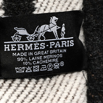 Hermes Wool Cashmere Avalon III Blanket Ecru Gris Fonce 3 of 3