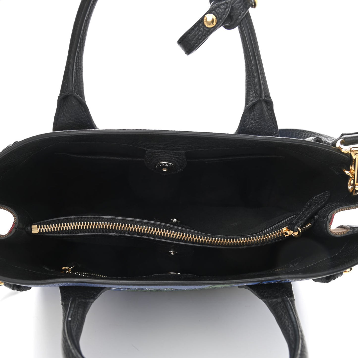 Derby Calfskin Beast Print Medium Banner Tote Black