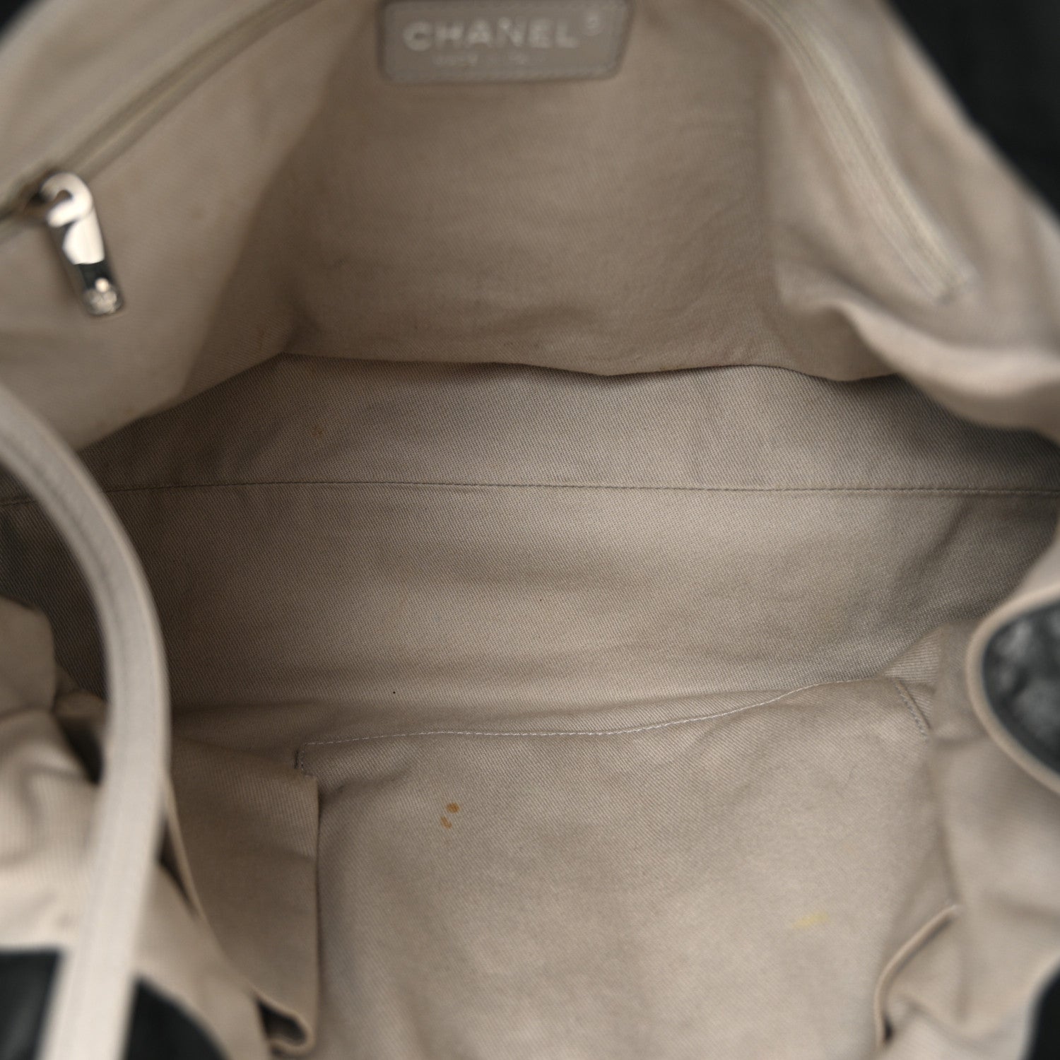 Chanel Iridescent Calfskin Quilted Small Sea Hit Tote Black 5 of 10