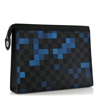 Louis Vuitton Damier Graphite Pixel Pochette Voyage MM Blue 3 of 8
