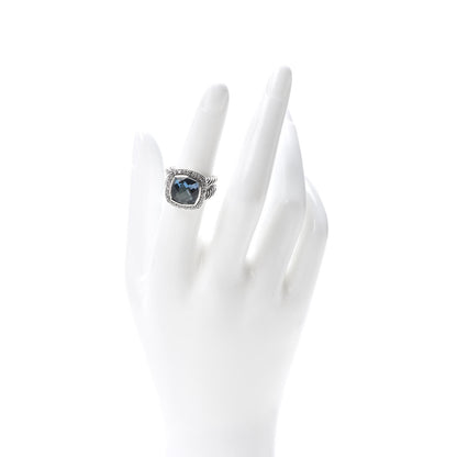 David Yurman Sterling Silver Diamond Blue Topaz 11mm Albion Ring 53 6.25 2 of 5