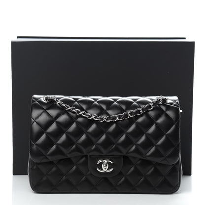 Chanel Lambskin Quilted Jumbo Double Flap Black 13 of 13
