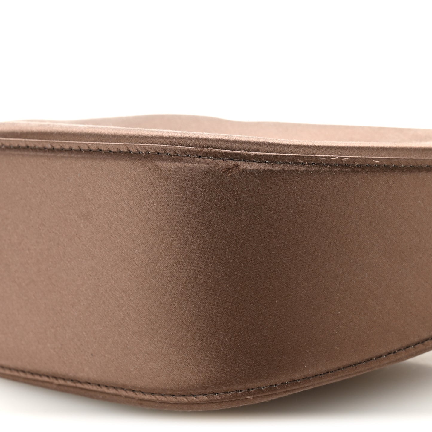 Satin Crystal Mini Vlogo Moon Bag Brown