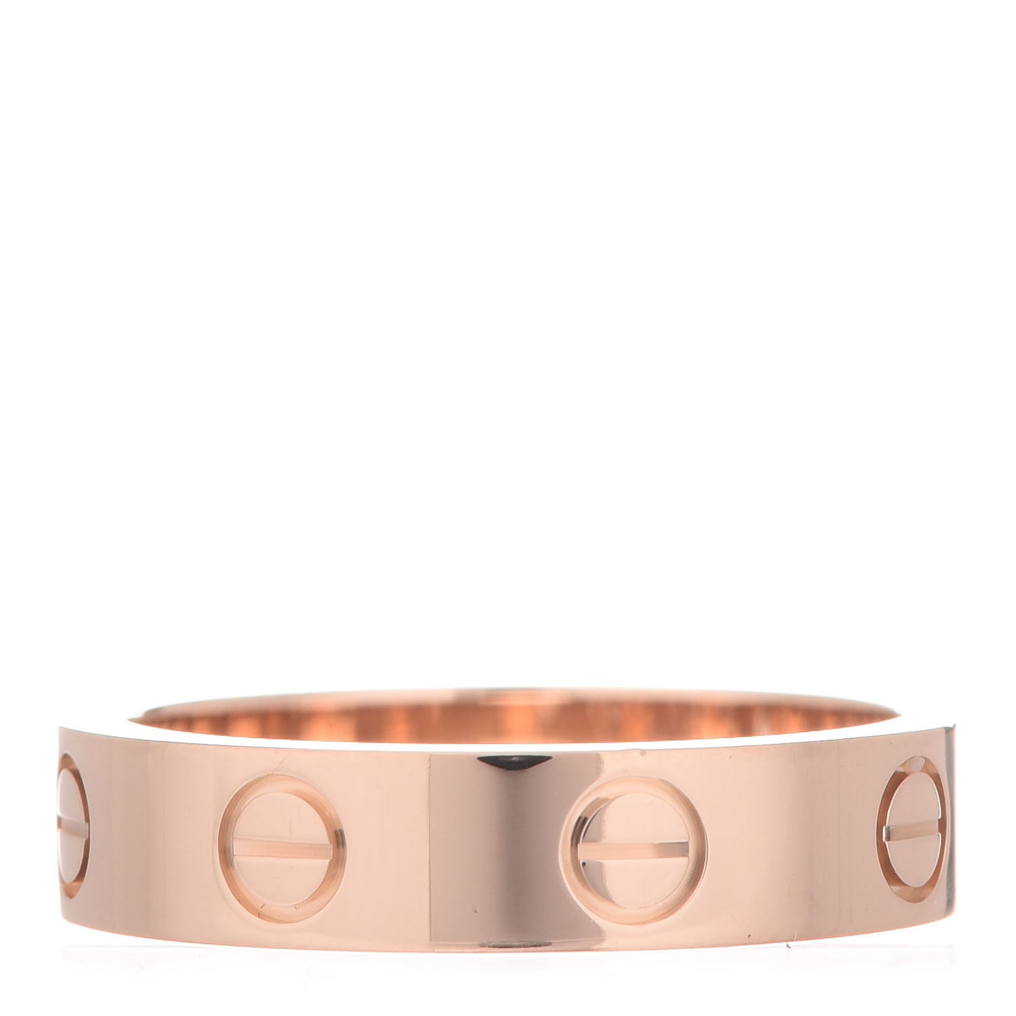 18K Pink Gold Diamond 4mm LOVE Ring 49 4.75
