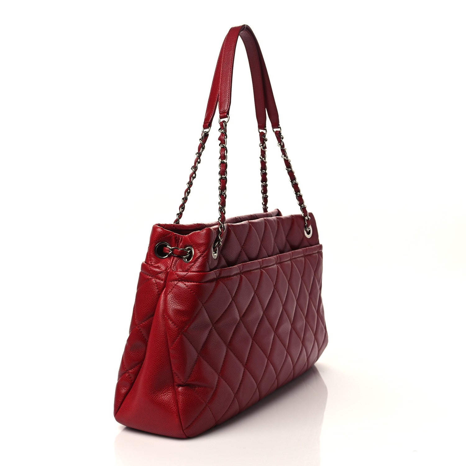 Chanel Caviar Quilted Timeless CC Soft Tote Red 2 of 8