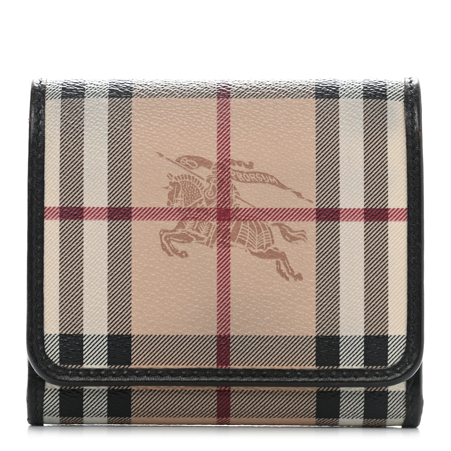 Burberry Haymarket Check Medium Leighton Wallet Chocolate 1 of 11