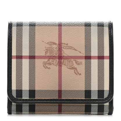 Burberry Haymarket Check Medium Leighton Wallet Chocolate 1 of 11