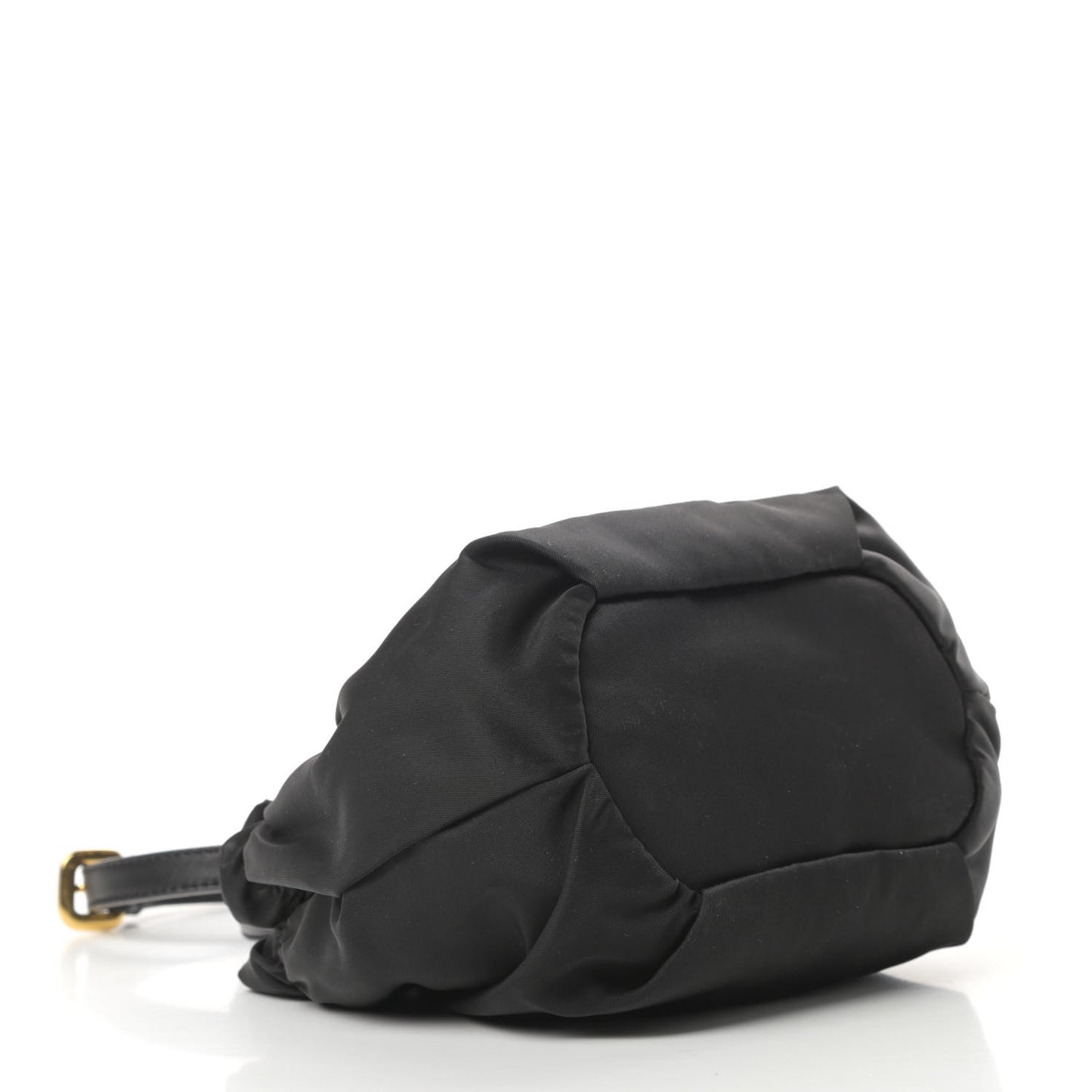 Tessuto Nylon Logo Mini Drawstring Bucket Bag Black