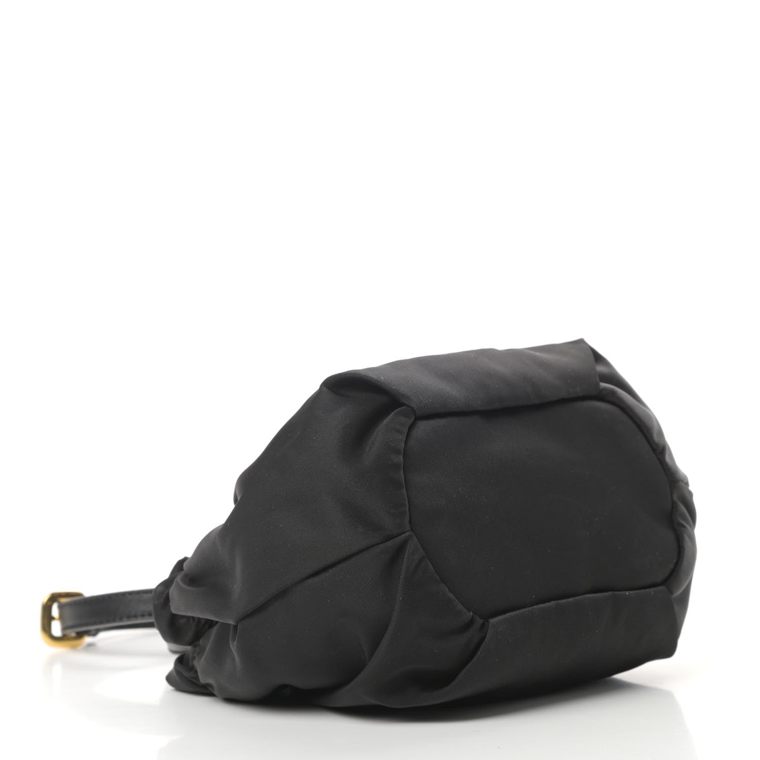 Prada Tessuto Nylon Logo Mini Drawstring Bucket Bag Black 4 of 12