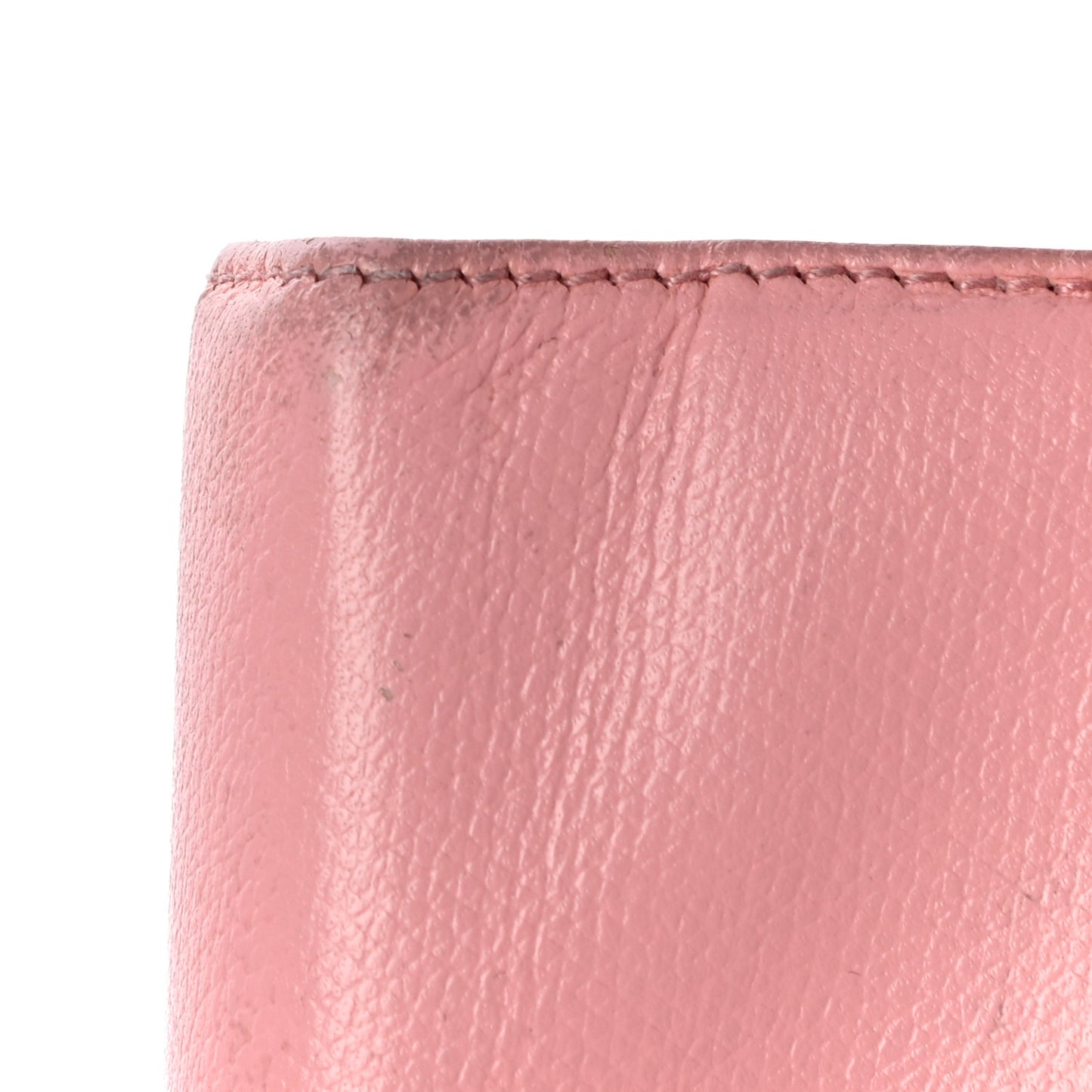 Grained Calfskin CC Button Pocket Agenda Cover Pink