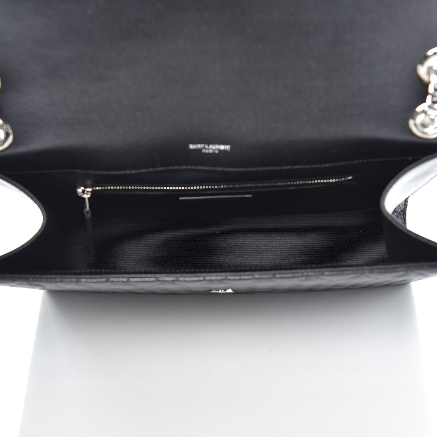 Saint Laurent Grain De Poudre Large Tri-Quilt Monogram Satchel Black 5 of 7