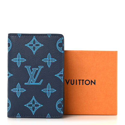 Louis Vuitton Calfskin Monogram Shadow Pocket Organizer Blue 7 of 7