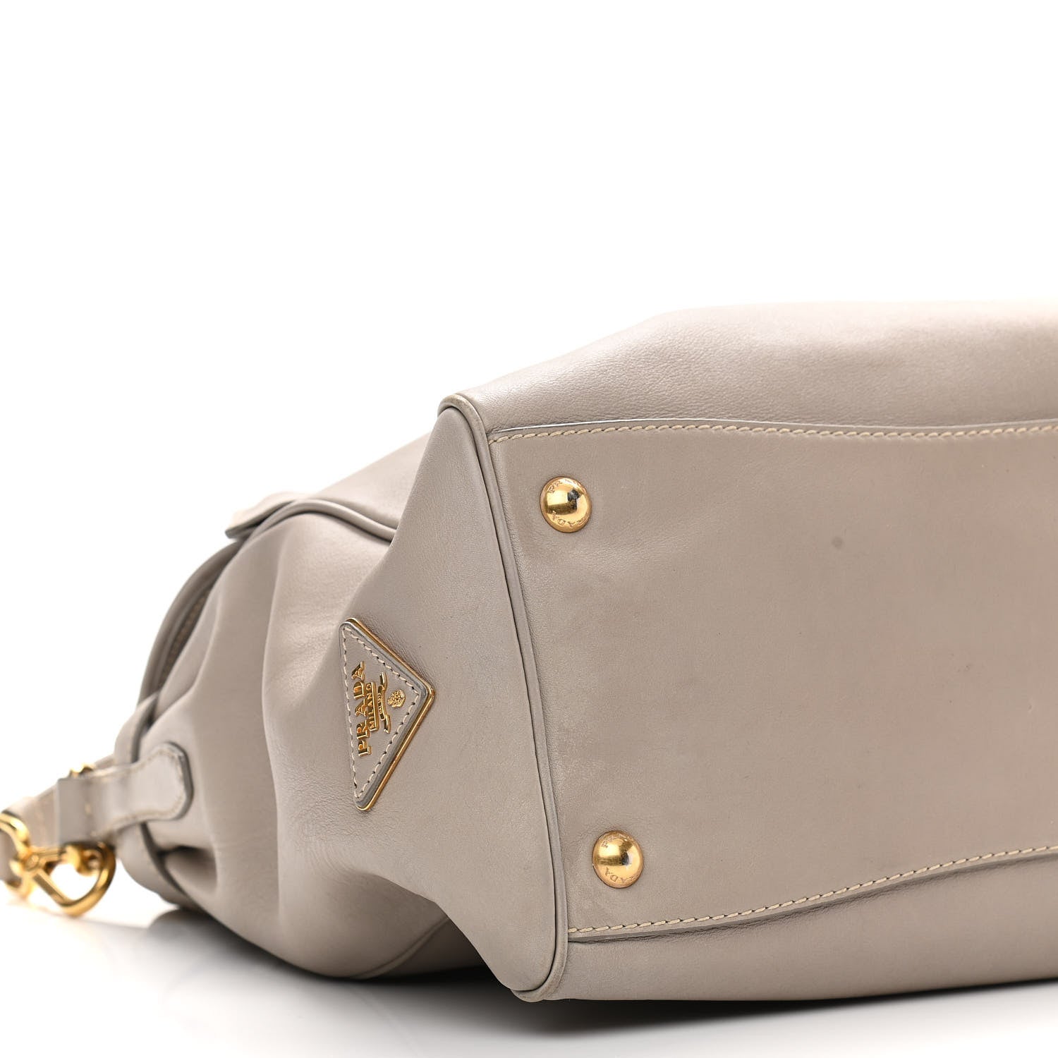 Prada City Calfskin Foldover Pushlock Top Handle Satchel Argilla 7 of 12