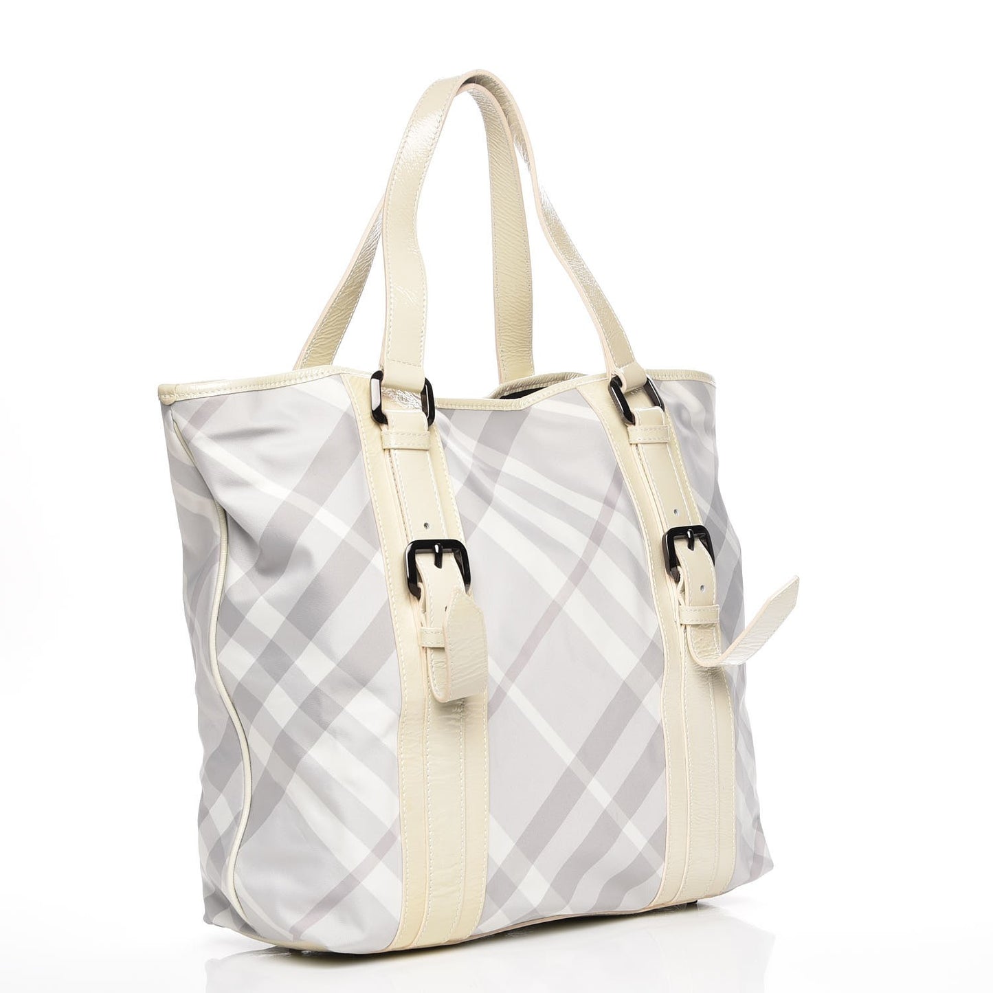 Nylon Beat Check Medium Victoria Tote White