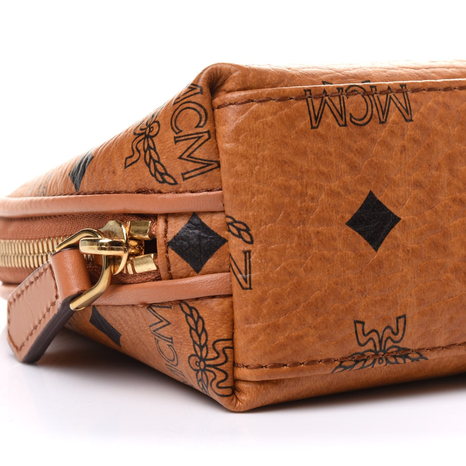 MCM Visetos Heritage Large Cosmetic Pouch Cognac 10 of 12