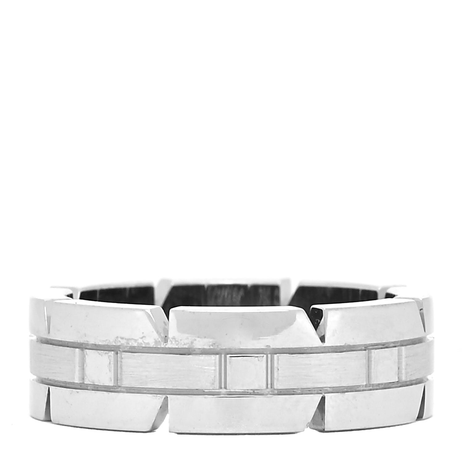 Cartier 18K White Gold Tank Francaise Band Ring 51 5.75 3 of 4