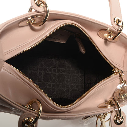 Christian Dior Lambskin Cannage Medium Lady Dior Beige 6 of 9