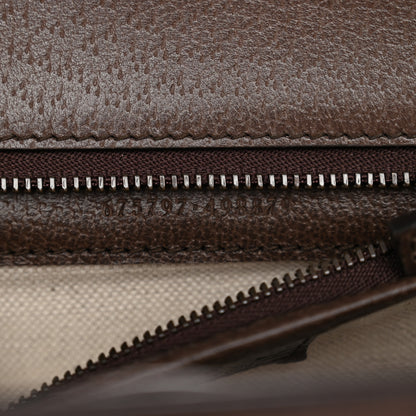 Gucci Monogram Jumbo GG Textured Dollar Calfskin Web Small Bamboo 1947 Top Handle Bag Camel Ebony New Acero 7 of 10