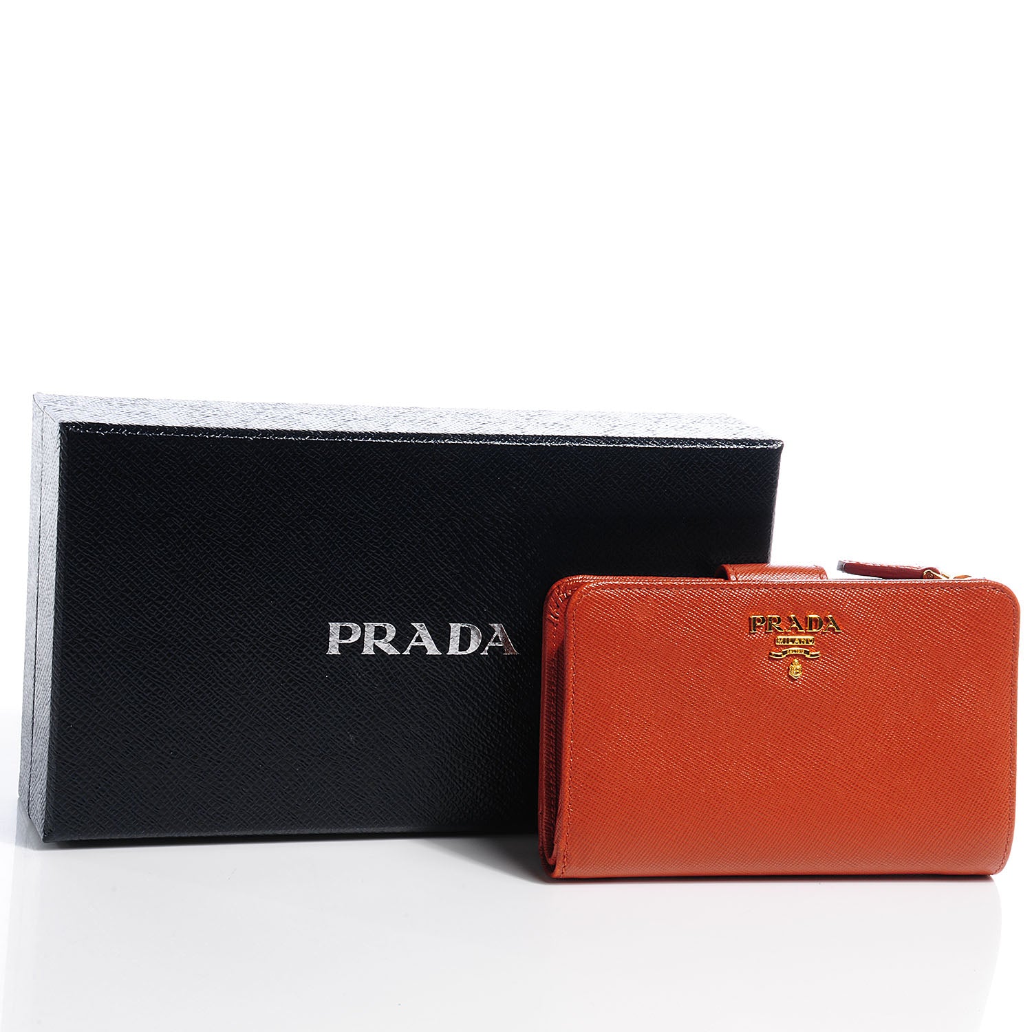 Prada Saffiano Metal Compact Wallet Rame 5 of 8