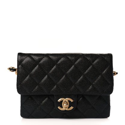 Chanel Shiny Caviar Pick Me Up Flap Belt Bag Black 2 of 9