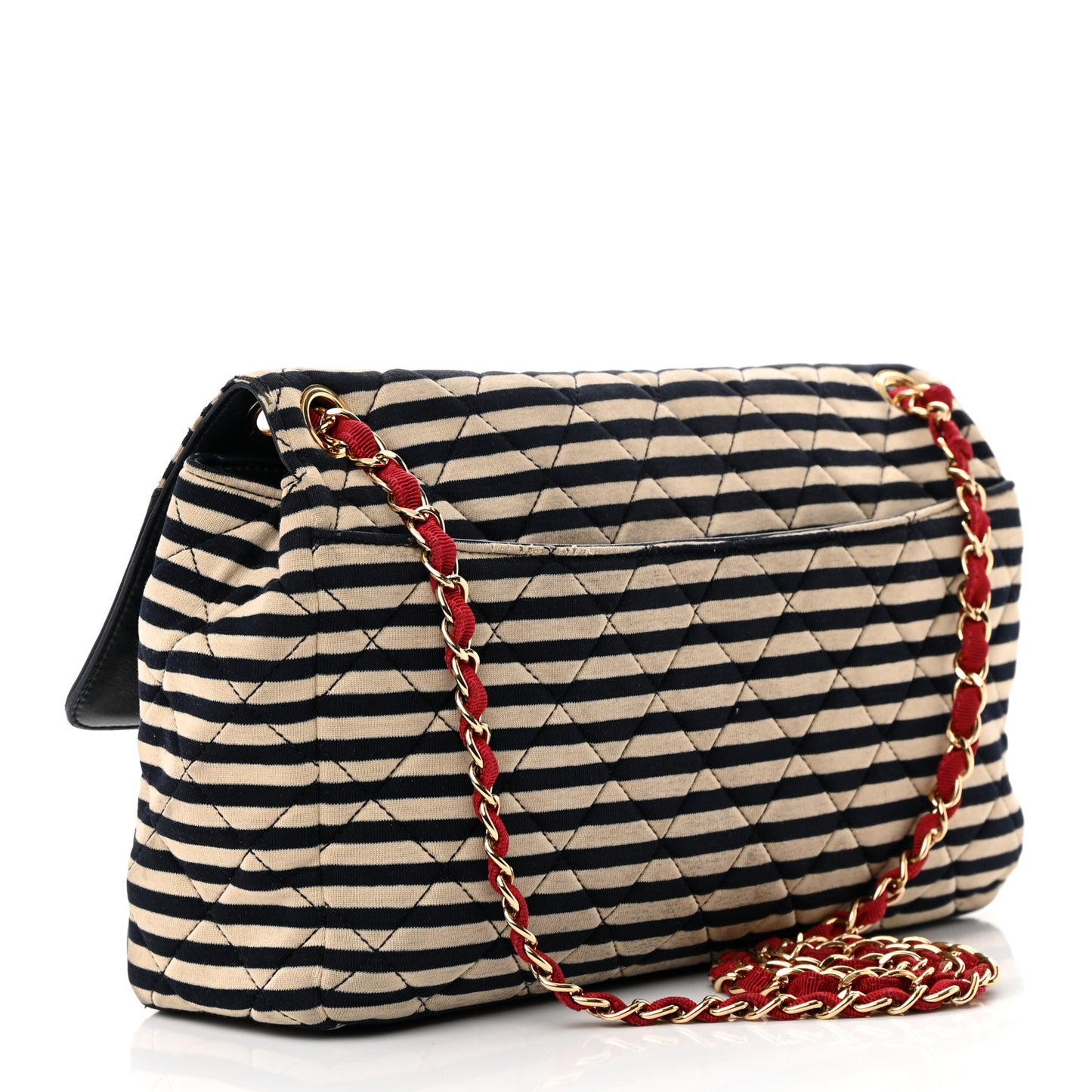 Jersey Quilted Jumbo Coco Sailor Flap Navy White Red