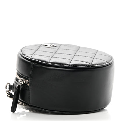 Chanel Lambskin Quilted Round Clutch With Chain Black 4 of 11