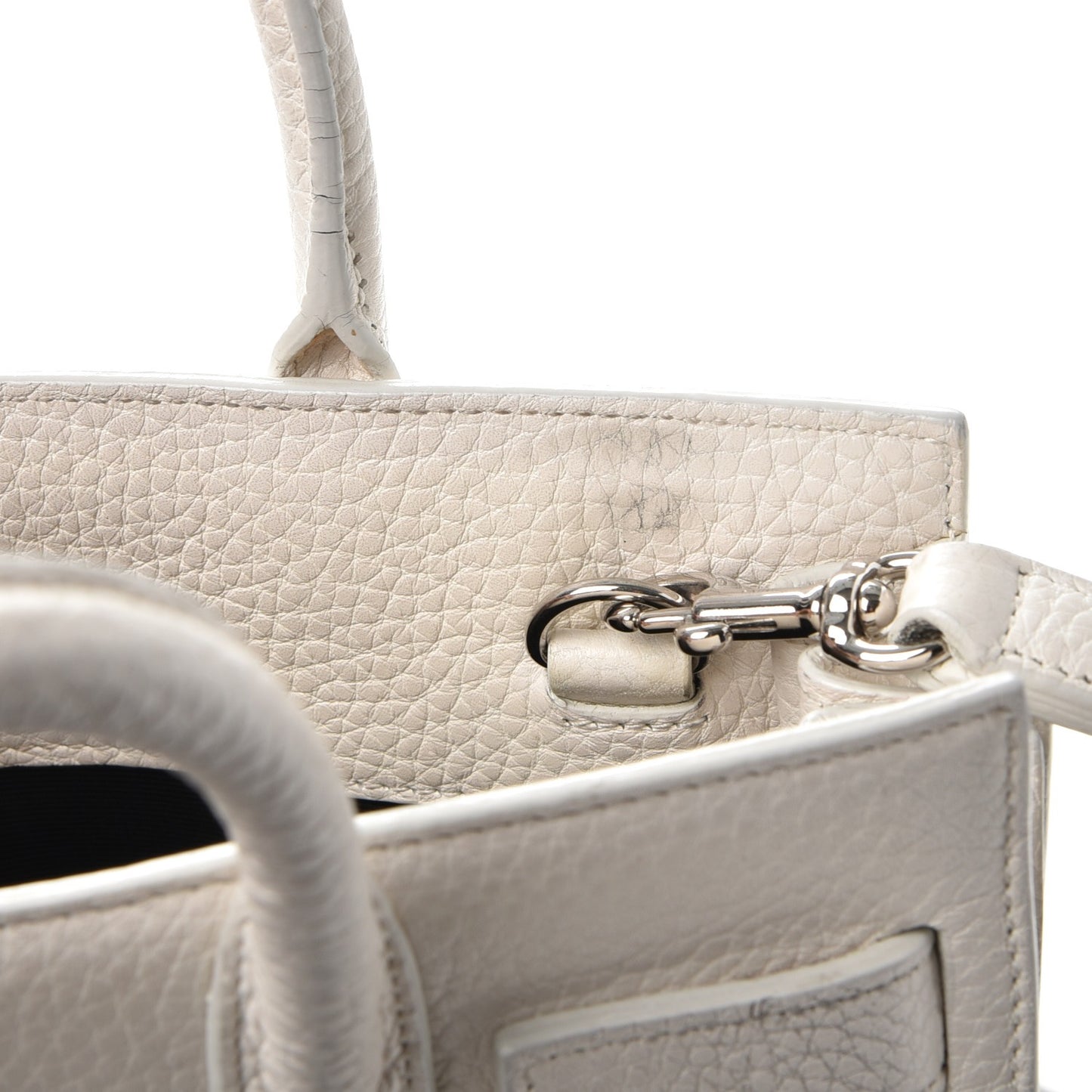 Calfskin Nano Sac de Jour Dove White