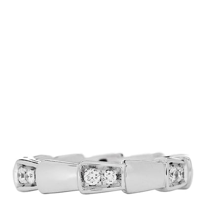 Bulgari 18K White Gold Diamond Serpenti Viper Band Ring 46 3.75 1 of 6