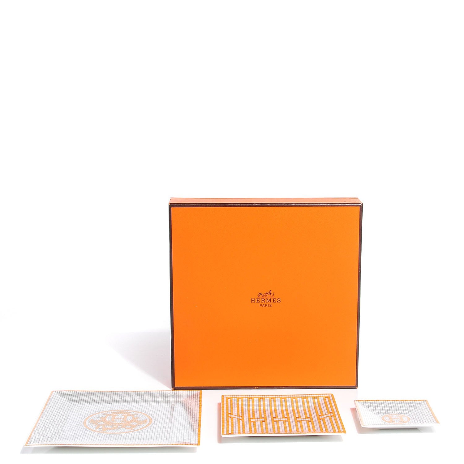 Hermes Porcelain Mosaique au 24 Square Plate Gift Box 11 of 11