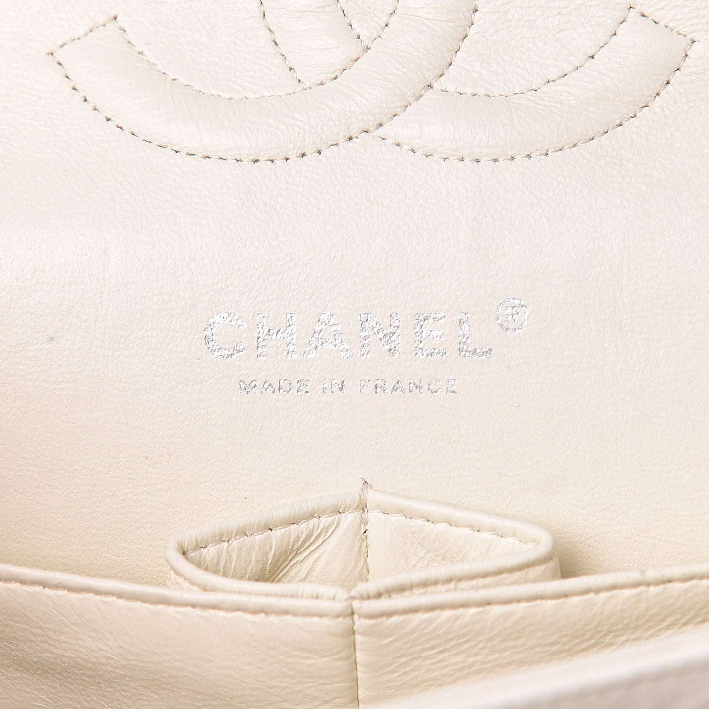 Caviar Quilted Medium Double Flap White