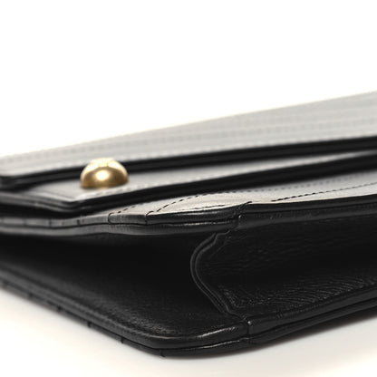 Chanel Calfskin Chevron Quilted Casual Trip Clutch Black 10 of 11