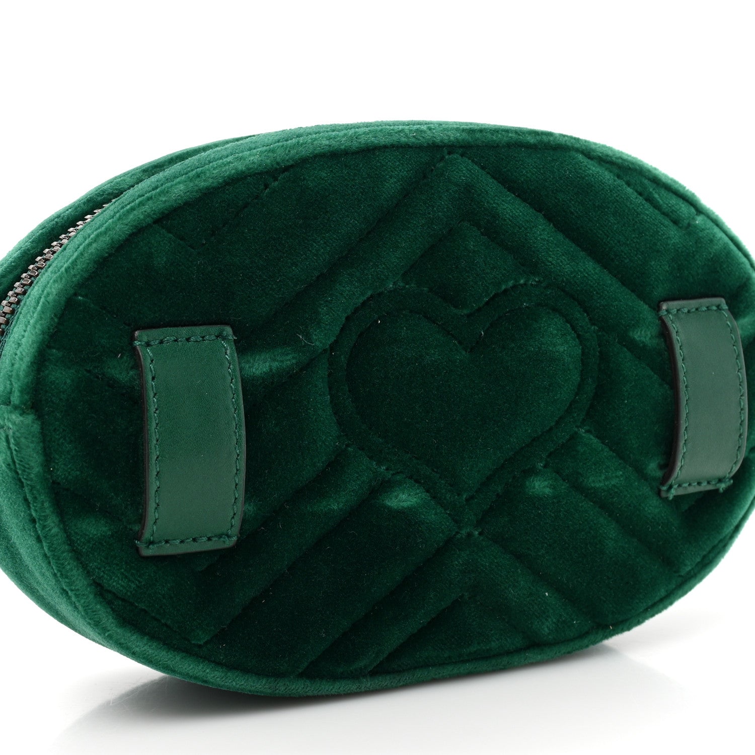 Gucci Velvet Matelasse GG Marmont Belt Bag 85 34 Green 13 of 13