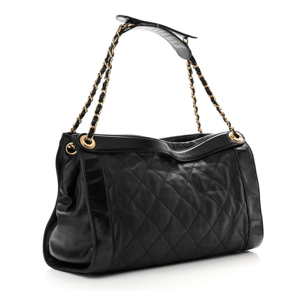 Chanel Calfskin Quilted Small In The Mix Shopping Tote Black 2 of 9
