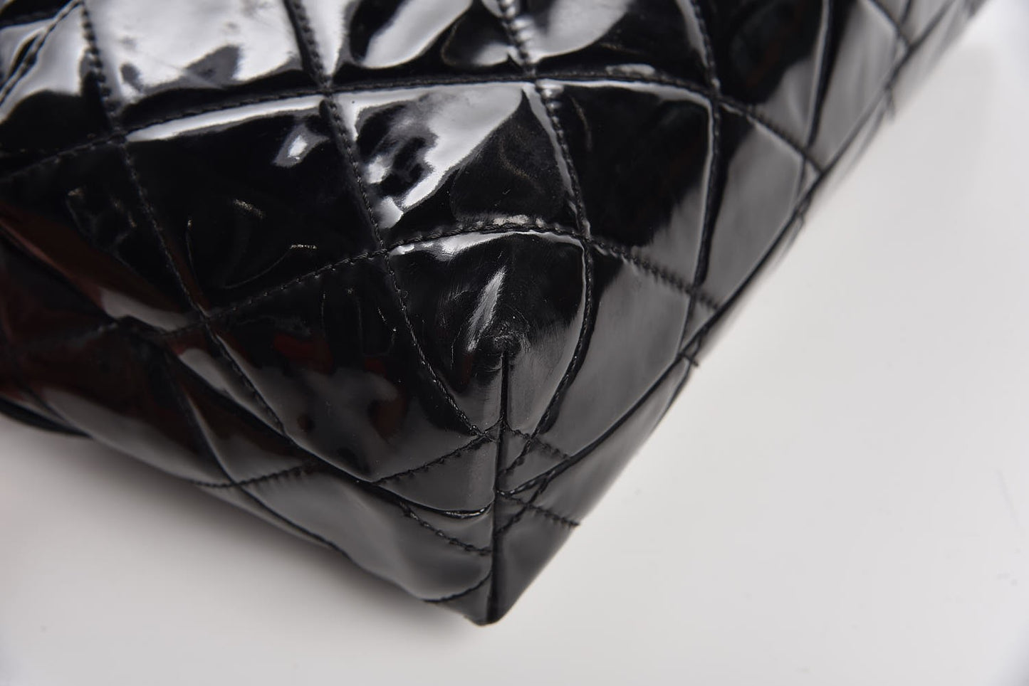 Vinyl Quilted In the Business Flap Bag Black