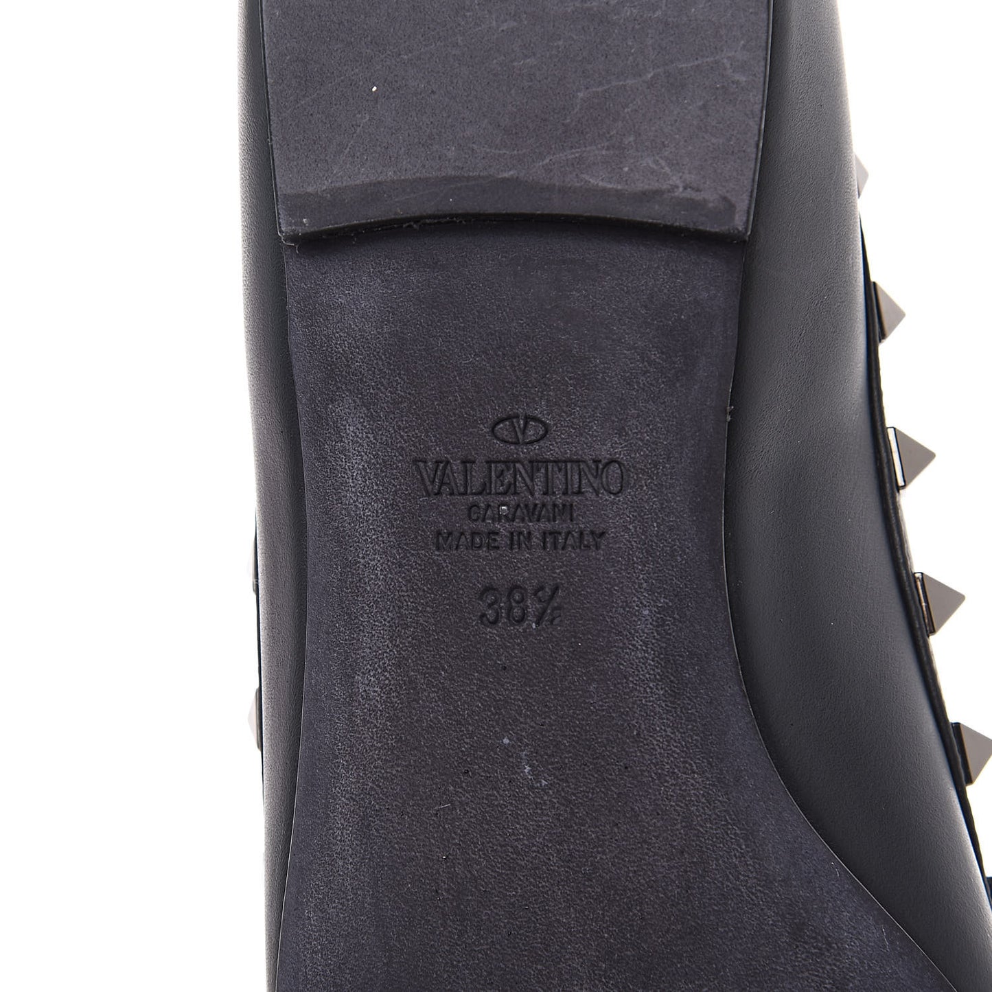 Nappa Rockstud Ballerina Flats 38.5 Black