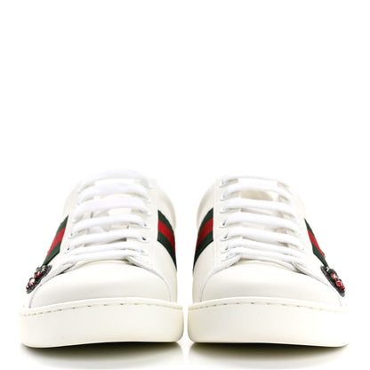 Gucci Calfskin Web Studded Womens Arrow Ace Sneakers 37 White 3 of 11
