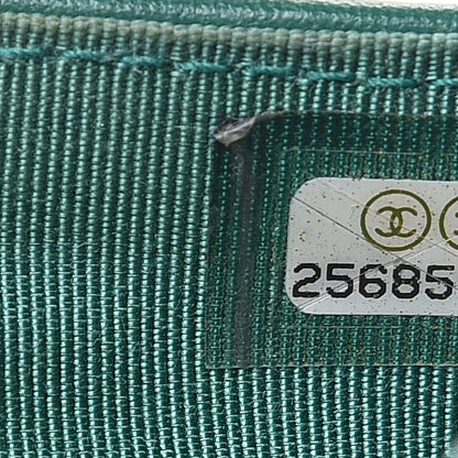 Chanel Metallic Caviar Quilted Medium Flap Wallet Green 7 of 11