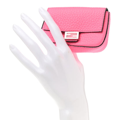Fendi Cuoio Romano Micro Baguette Charm Rosa Fluo 2 of 7