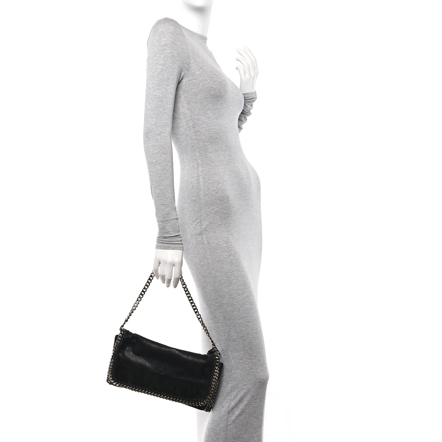 Shaggy Deer Falabella Fold Over Clutch Black