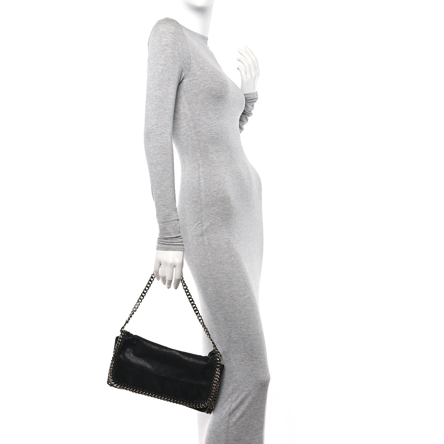 Stella McCartney Shaggy Deer Falabella Fold Over Clutch Black 2 of 9