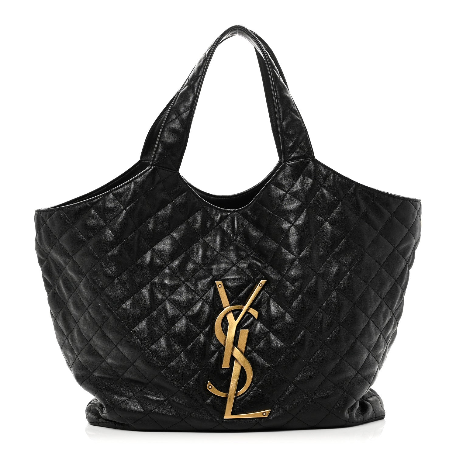 Saint Laurent Lambskin Quilted Maxi Icare Shopping Tote Black 1 of 11