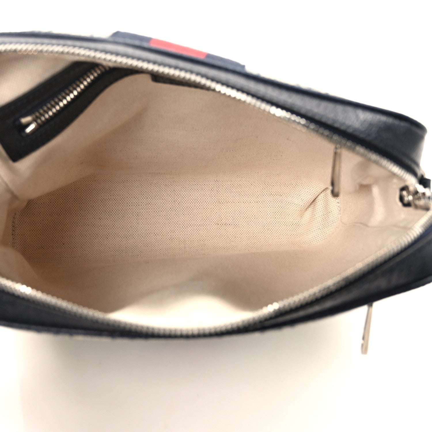 Gucci GG Supreme Monogram Textured Dollar Calfskin Web Small Ophidia Messenger Bag Beige Blue 5 of 11