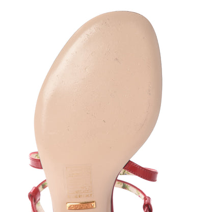 Gucci Patent Bee Thong Sandal 37 Hibiscus Red 10 of 11