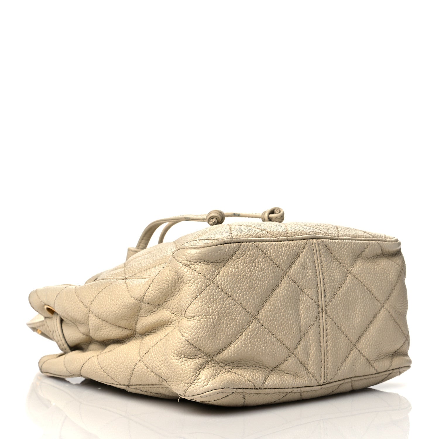 Chanel Caviar Quilted Drawstring Shoulder Bag Beige 4 of 11