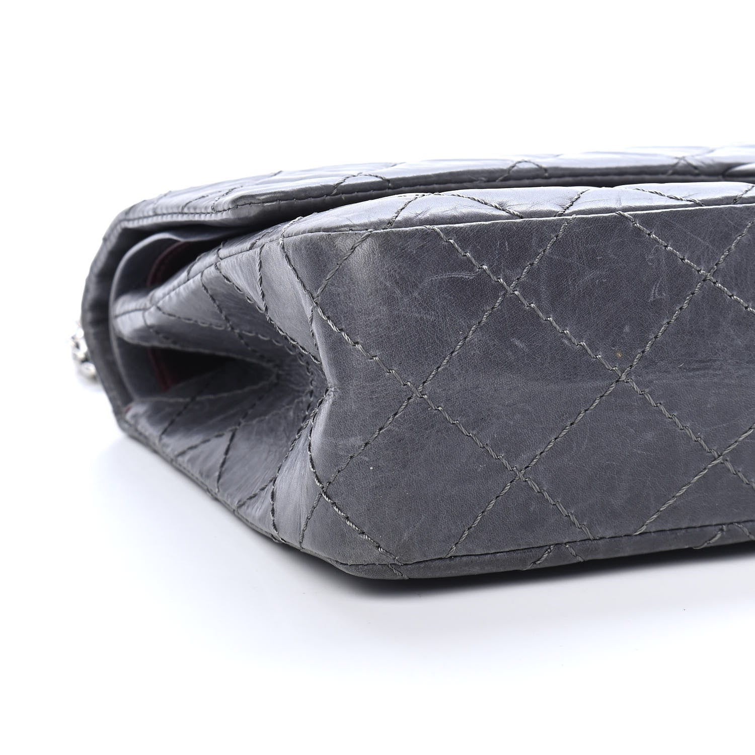 Chanel Aged Calfskin Quilted 50th Anniversary 2.55 Reissue Flap 226 Grey 8 of 11
