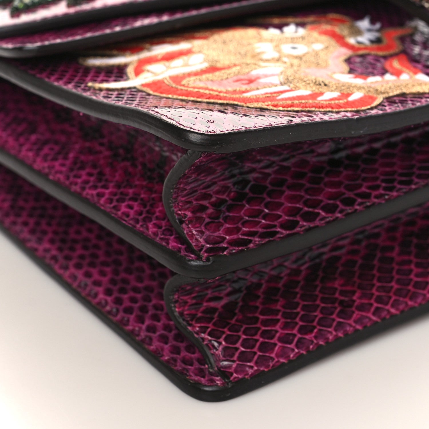 Gucci Elaphe Dragon Embroidered Medium Dionysus Shoulder Bag Violet Cyclamen Multicolor 8 of 9