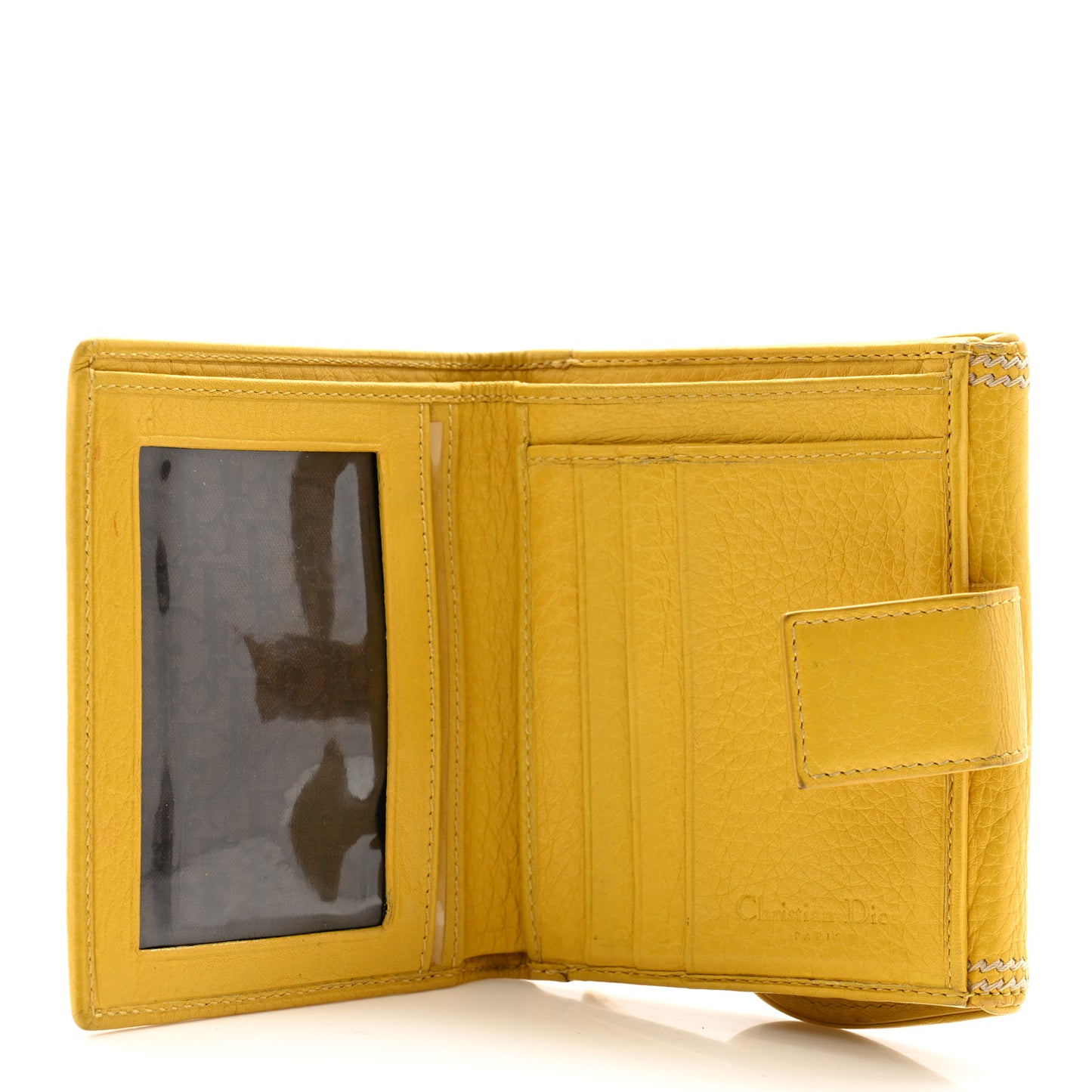 Goatskin Saddle Compact Wallet Yellow