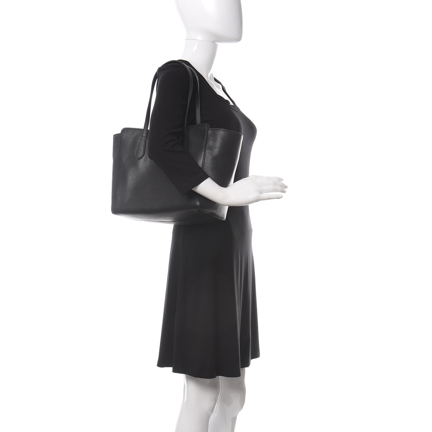 Gucci Pebbled Calfskin Small Swing Tote Black 2 of 11