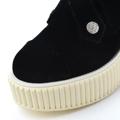 Chanel Velvet Mocassin Loafers 38 Black 8 of 10