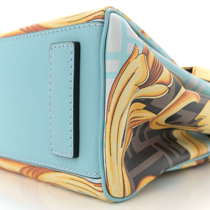 Versace X FENDI Grained Calfskin Fendace La Medusa Medium Top Handle Bag Baby Blue Multicolor 9 of 12